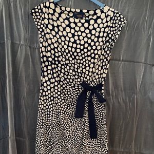 Navy Cream Polka Dot Dress